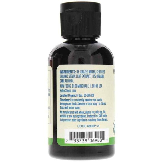 Better Stevia Organic Liquid Sweetener, NOW